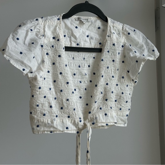 American Eagle polka dotted crop top blouse XS - Picture 1 of 4